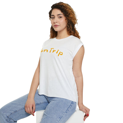 Women’s Flowy Rolled Cuffs Muscle Tee