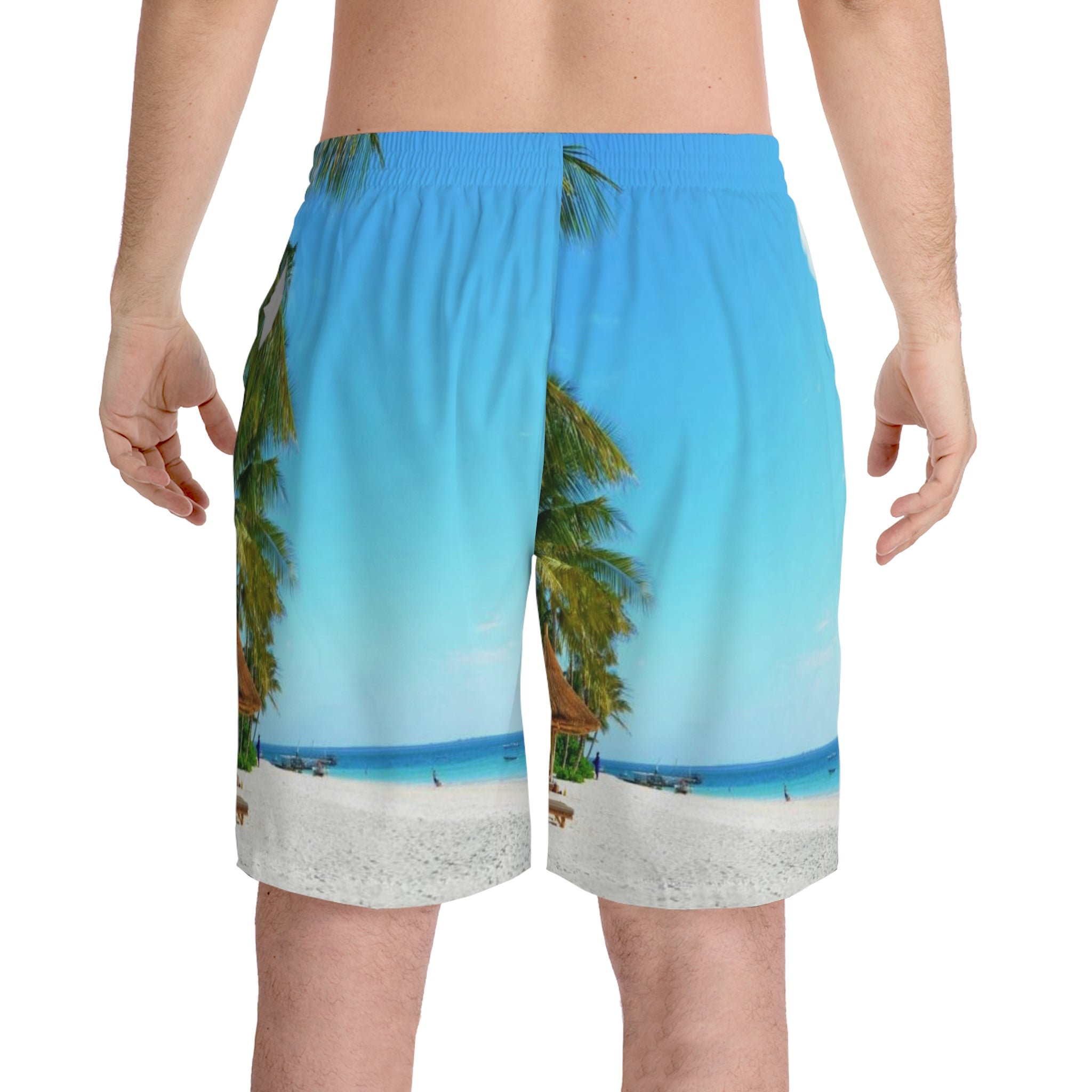 Men's Elastic Beach Shorts (AOP)