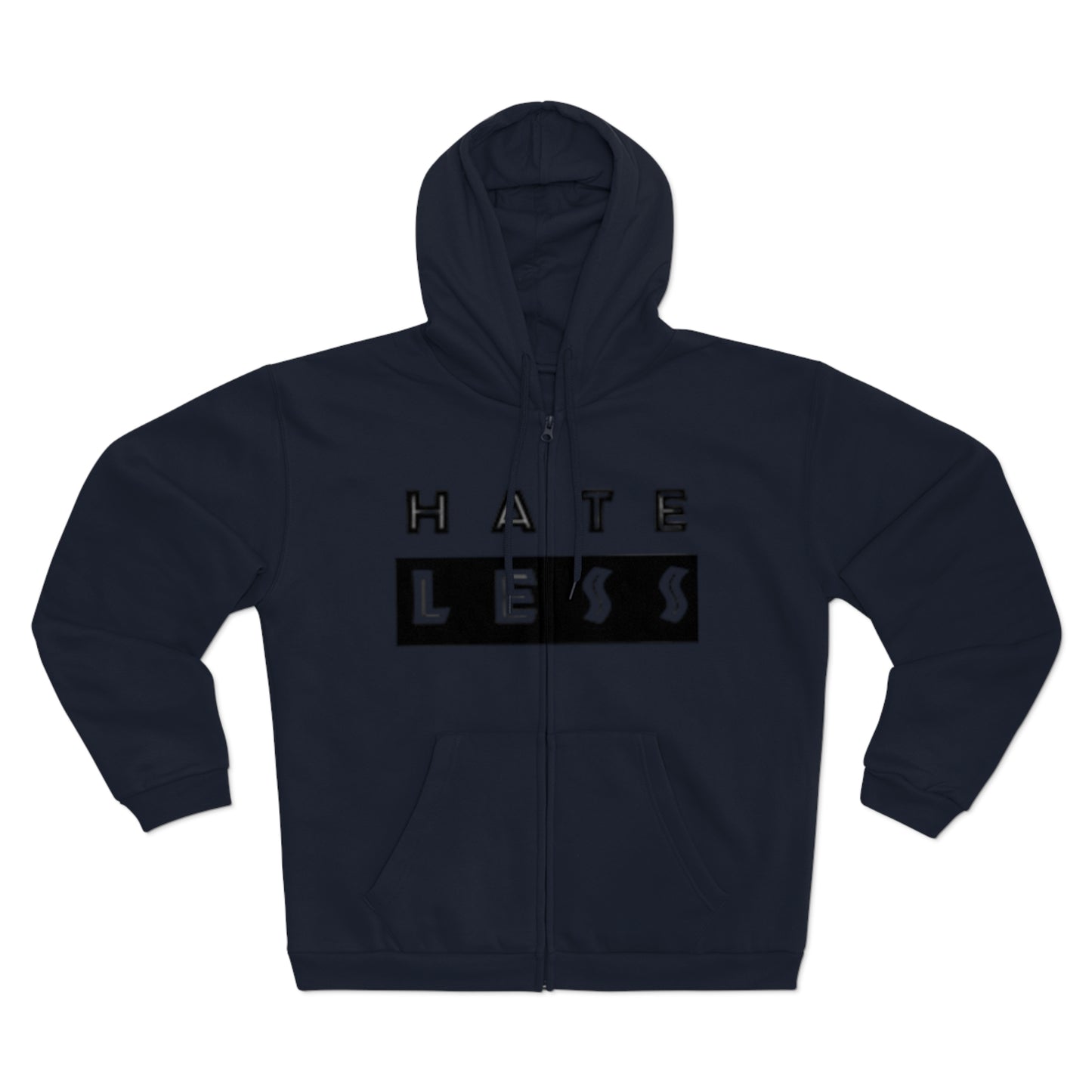Unisex Hate Less Zip Hoodie - Comfortable & Stylish Sweatshirt for Positive Vibes