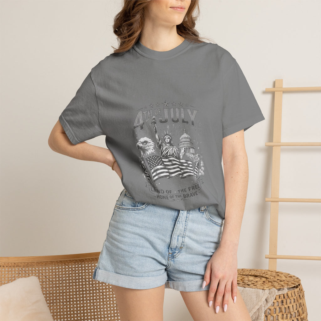 4th of July Patriotic T-Shirt — 'Land of the Free, Home of the Brave'