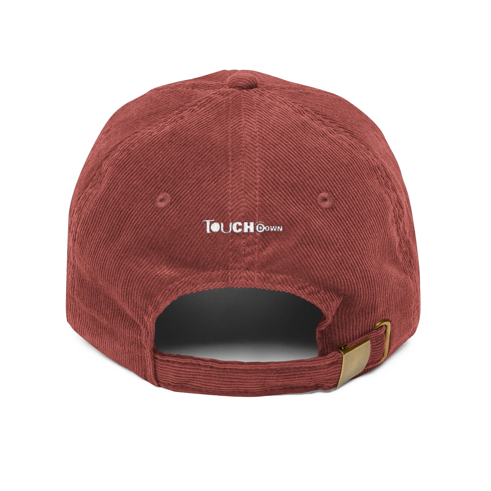 Touchdown Corduroy Cap, Embroidered Sports Hat, Casual Look, Gift for Sports Lovers, Year-round Accessory, Unisex Style