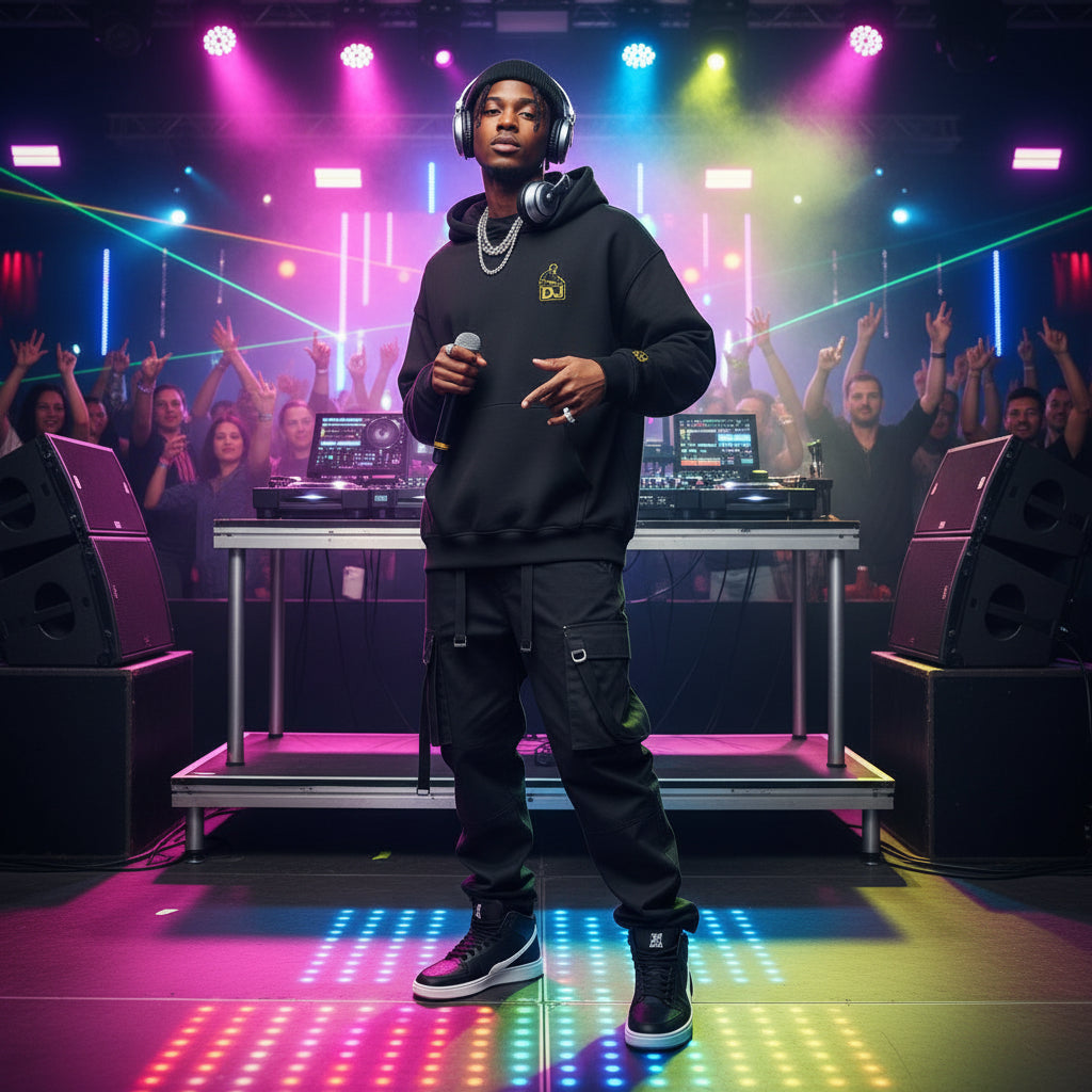 Hooded Sweatshirt DJ on Air Print Printify