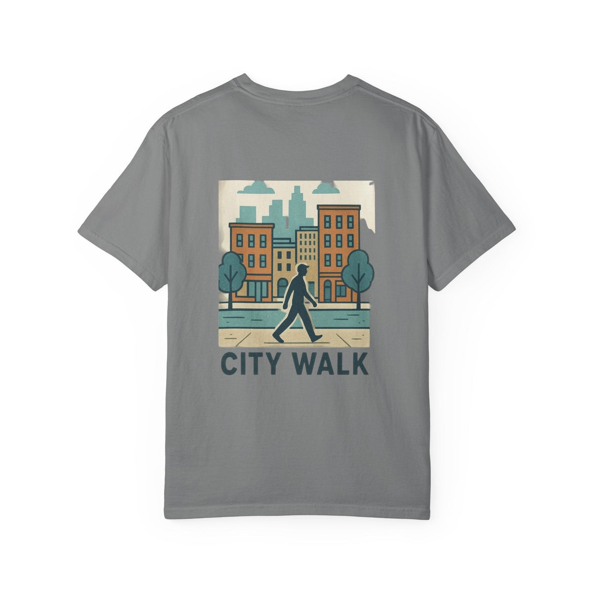 City Walk Unisex Garment-Dyed T-shirt, Urban Streetwear, Casual Fashion, Gift for City Lovers, Travel Enthusiast Apparel Printify
