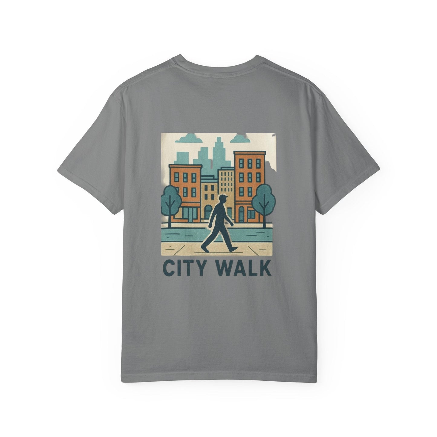 City Walk Unisex Garment-Dyed T-shirt, Urban Streetwear, Casual Fashion, Gift for City Lovers, Travel Enthusiast Apparel Printify
