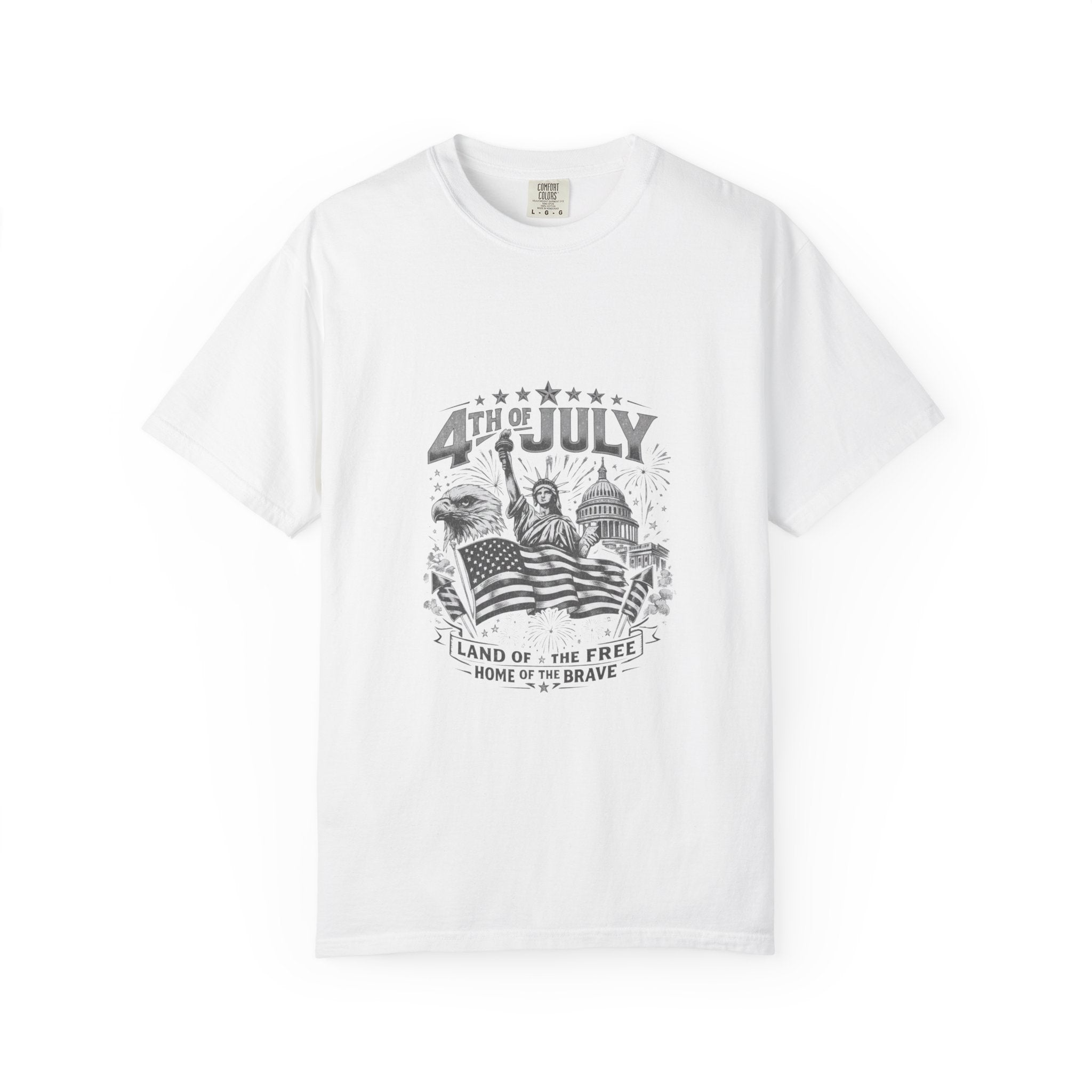 4th of July Patriotic T-Shirt — 'Land of the Free, Home of the Brave'