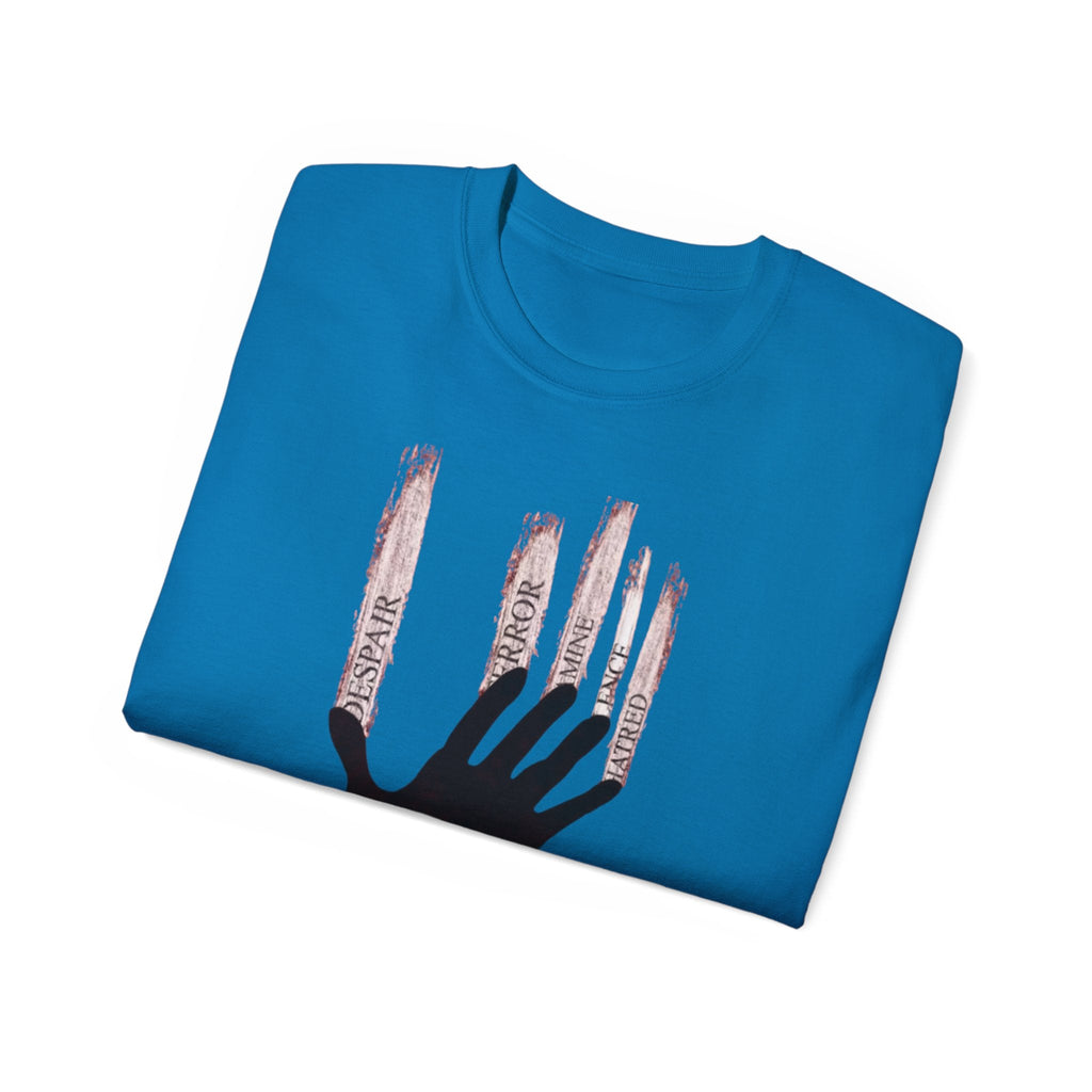 Bold Graphic Tee, Hand and Barbed Wire Design, Unisex Casual Shirt, Unique Art Apparel, Gift for Art Lovers Printify