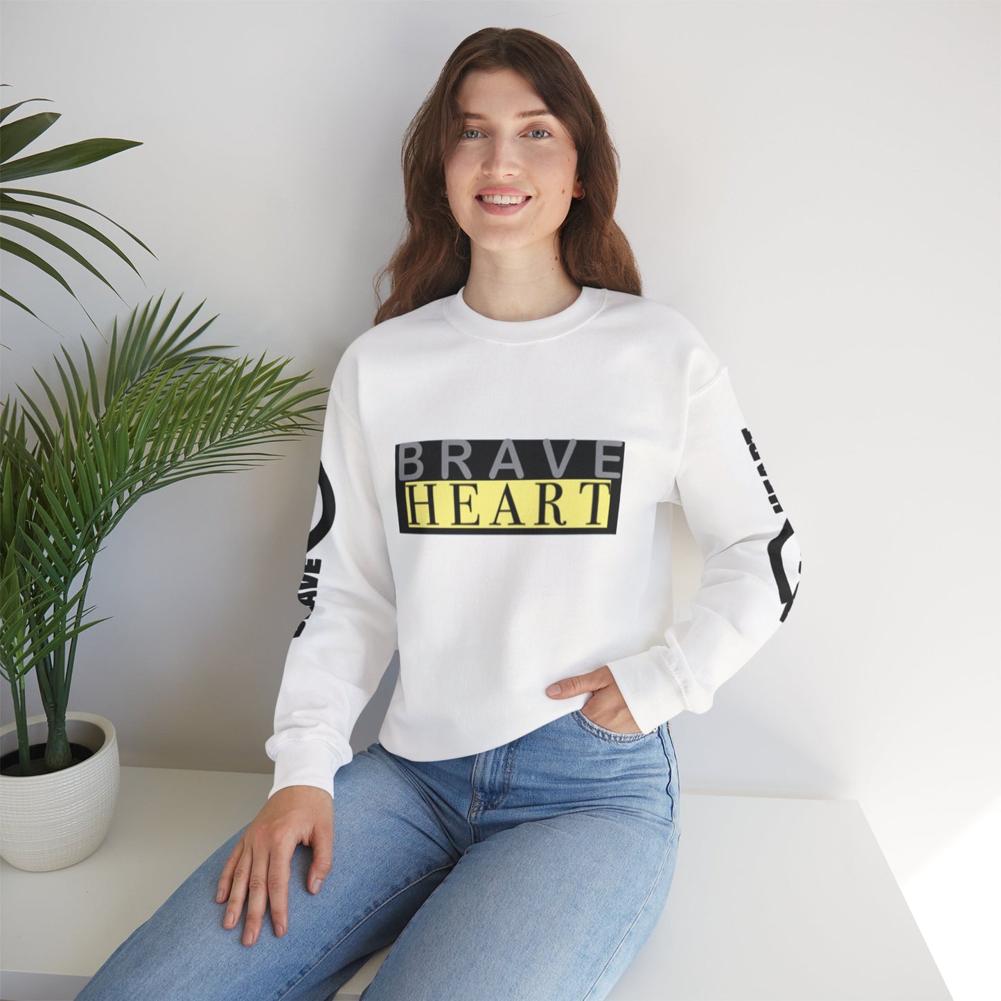 Brave Heart Crewneck Sweatshirt - Unisex Cozy Apparel for Courage, Perfect Gift for Motivational Moments, Everyday Comfort, [...]