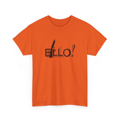 Funny Unisex Heavy Cotton Tee - "ELLO!" Graphic Shirt for Casual Days