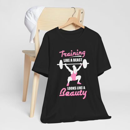 S’entraîner comme une bête ressemble à un tee-shirt unisexe de beauté 