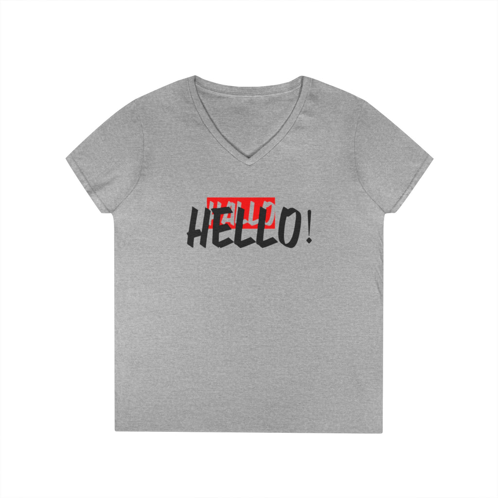 Chic Hello V-Neck T-Shirt for Women