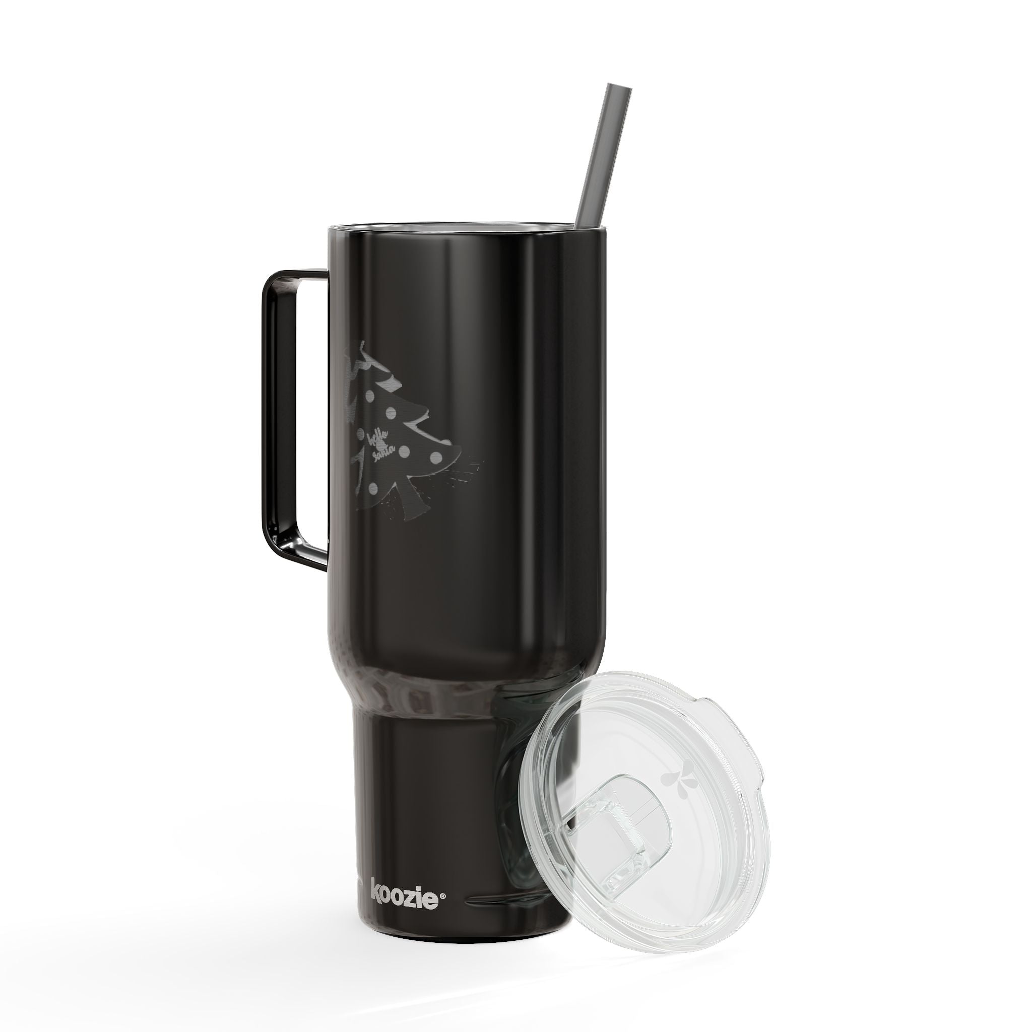 Tumbler with Lid, 40oz - 'Hello Santa' Engraved Design Printify