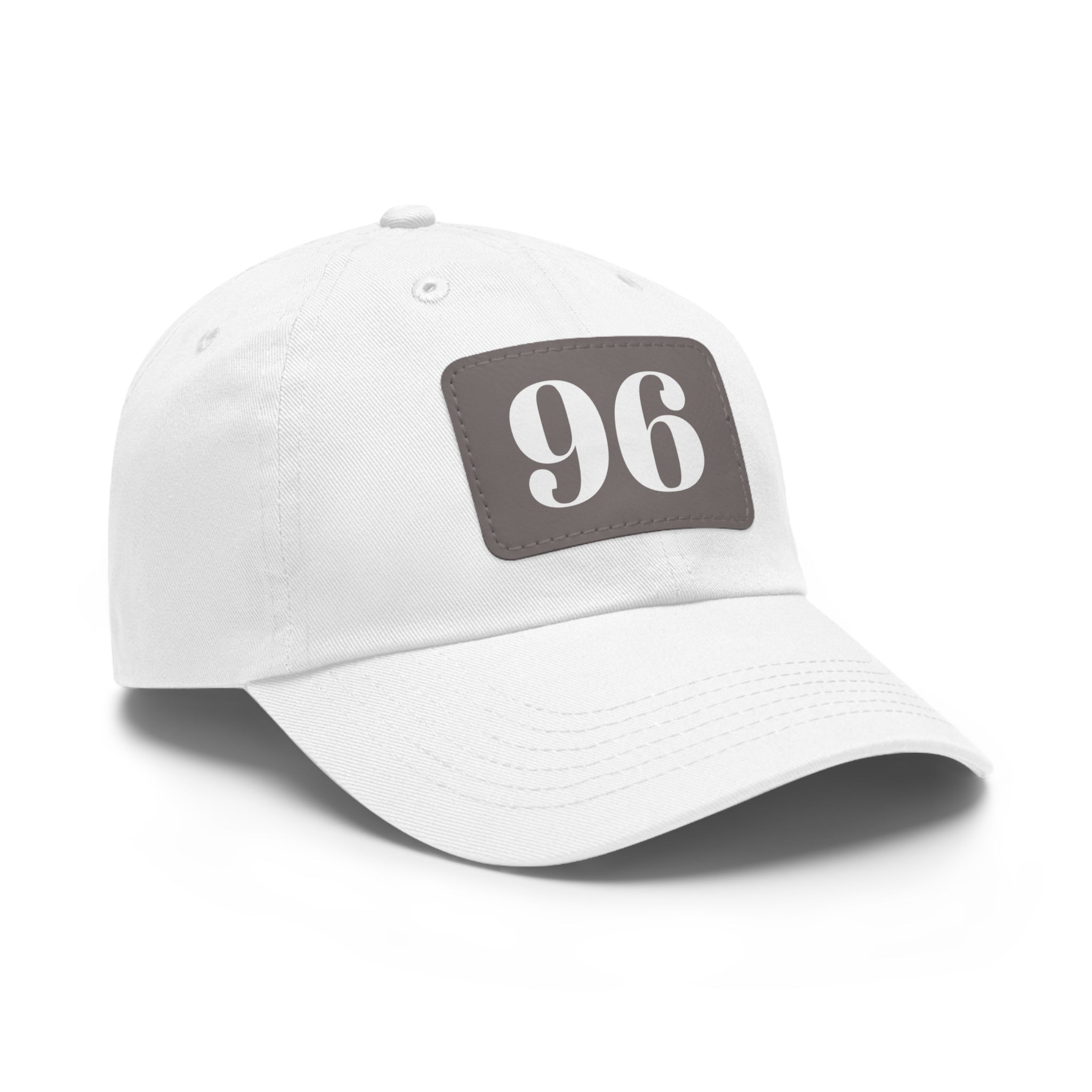 Dad Hat 96 Baseball Leather Patch Rectangle Design