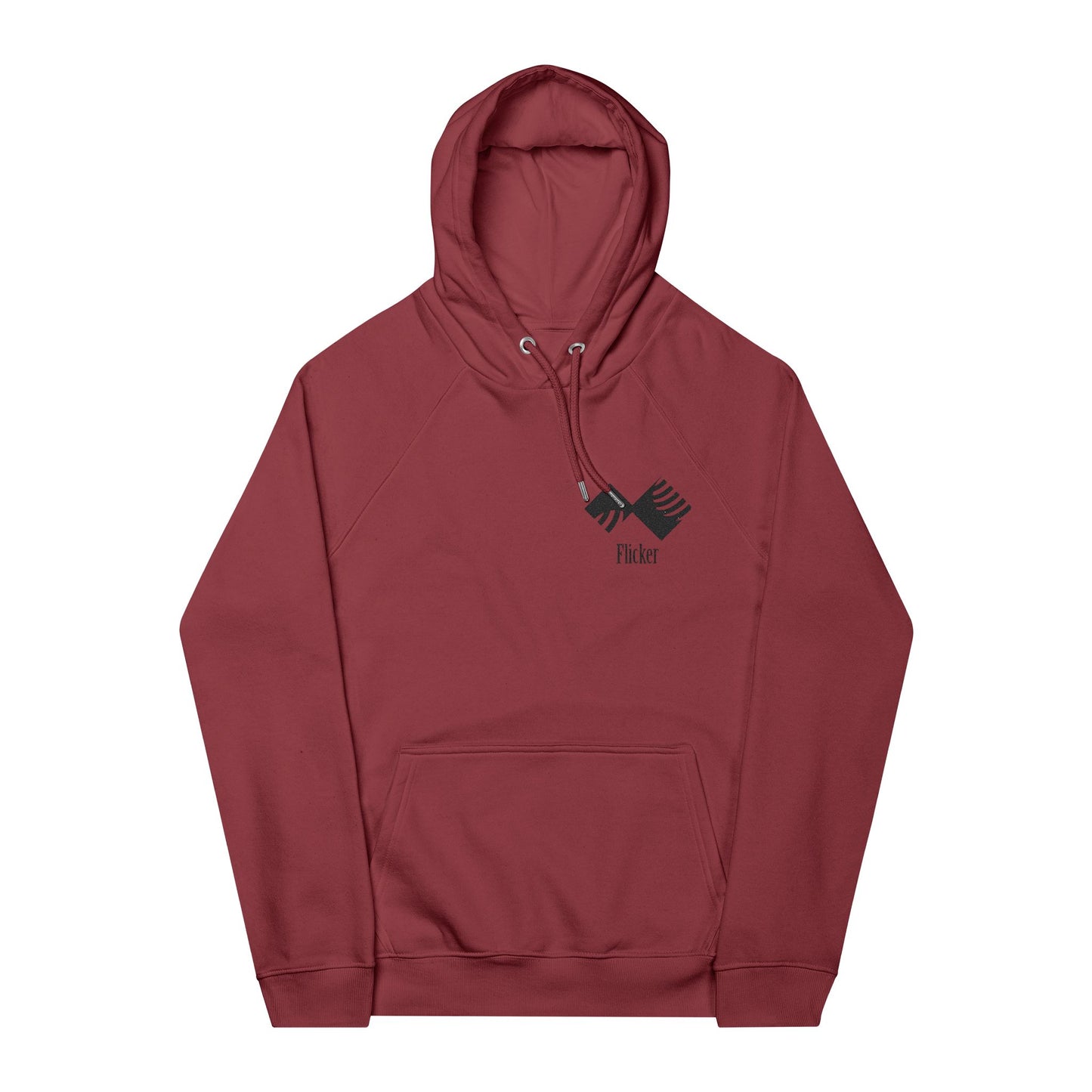 Eco-Friendly Unisex Hooded Sweatshirt with Embroidered "Flirker" Design