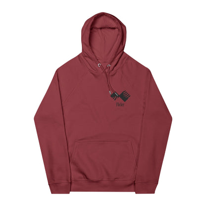 Eco-Friendly Unisex Hooded Sweatshirt with Embroidered "Flirker" Design