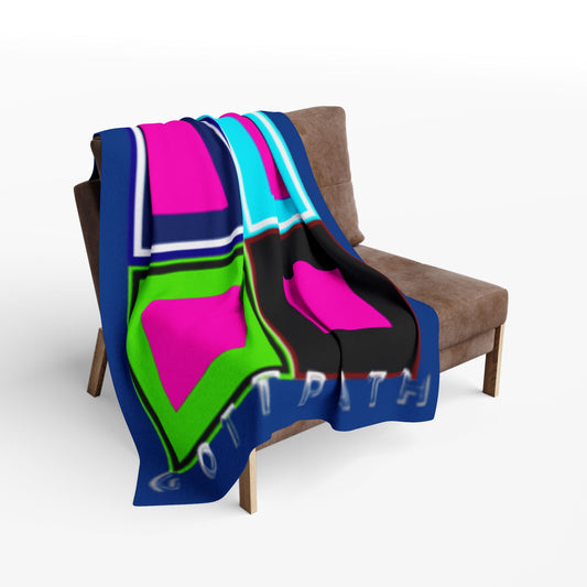 Vibrant Relaxation Arctic Fleece Blanket, Cozy Home Decor, Gift for Her, Modern Wall Art, Stylish Lounge Accessory, Colorful Throw