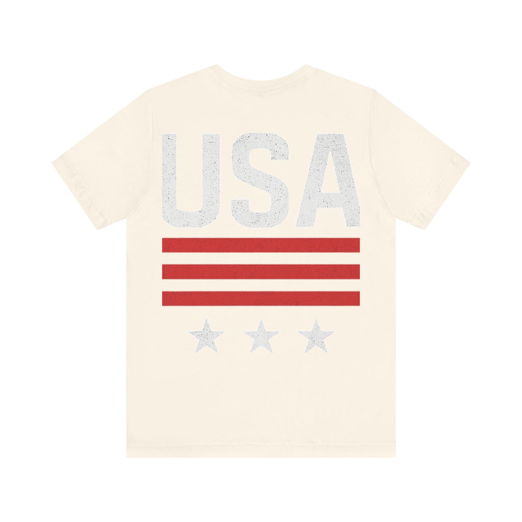 Patriotic USA Tee, Unisex Short Sleeve T-Shirt, July 4th Celebration Shirt, American Pride Apparel, Casual Summer Wear, Gift for Patriot