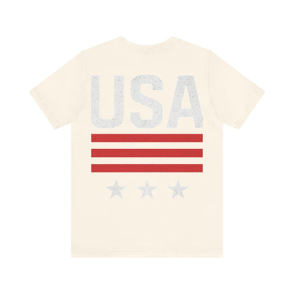 Patriotic USA Tee, Unisex Short Sleeve T-Shirt, July 4th Celebration Shirt, American Pride Apparel, Casual Summer Wear, Gift for Patriot
