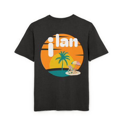 Oversize Tee Acid Washed Men's Graphic T-Shirt 'i lan'