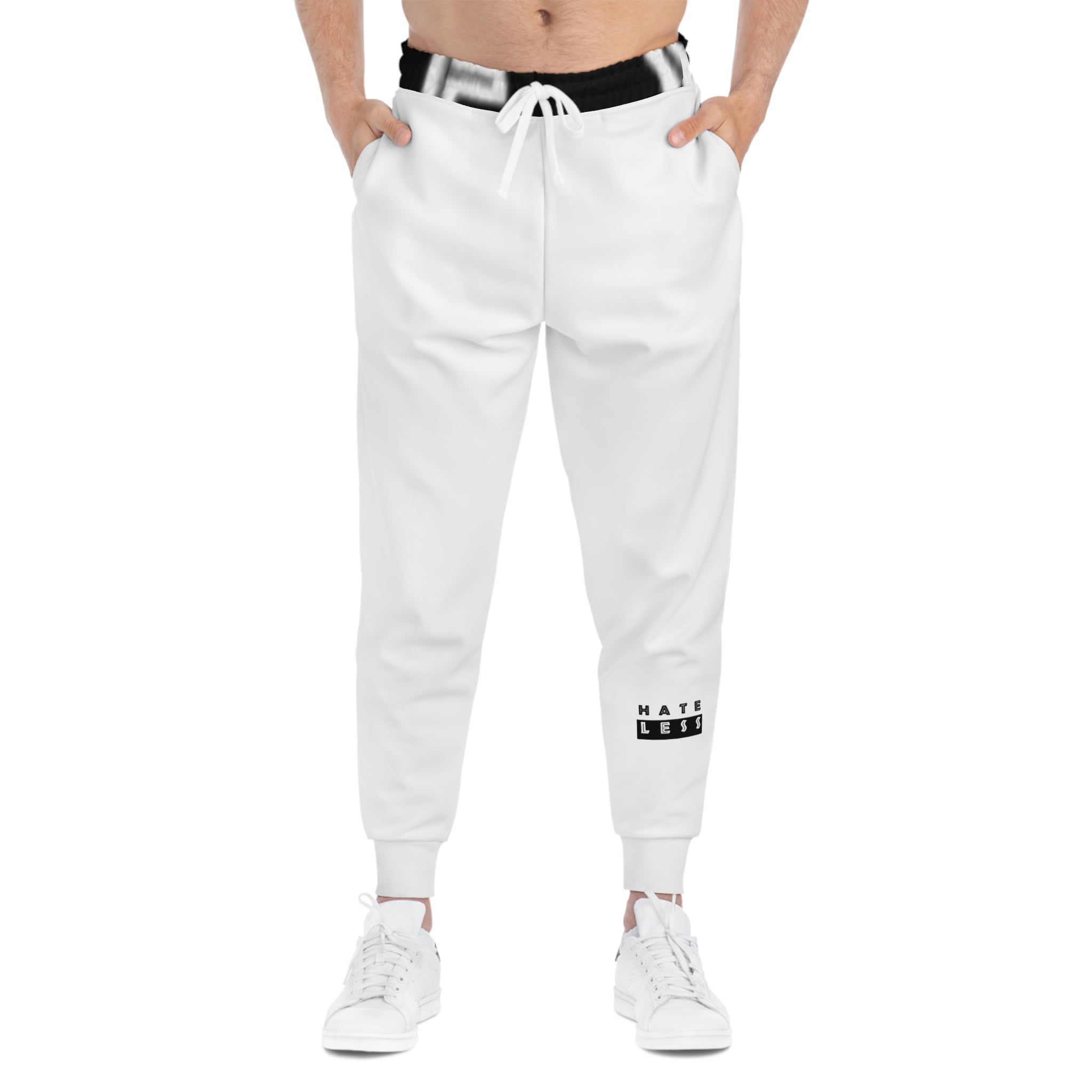 Motivational Athletic Joggers with 'HATE LESS' Print