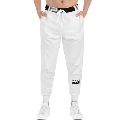 Motivational Athletic Joggers with 'HATE LESS' Print