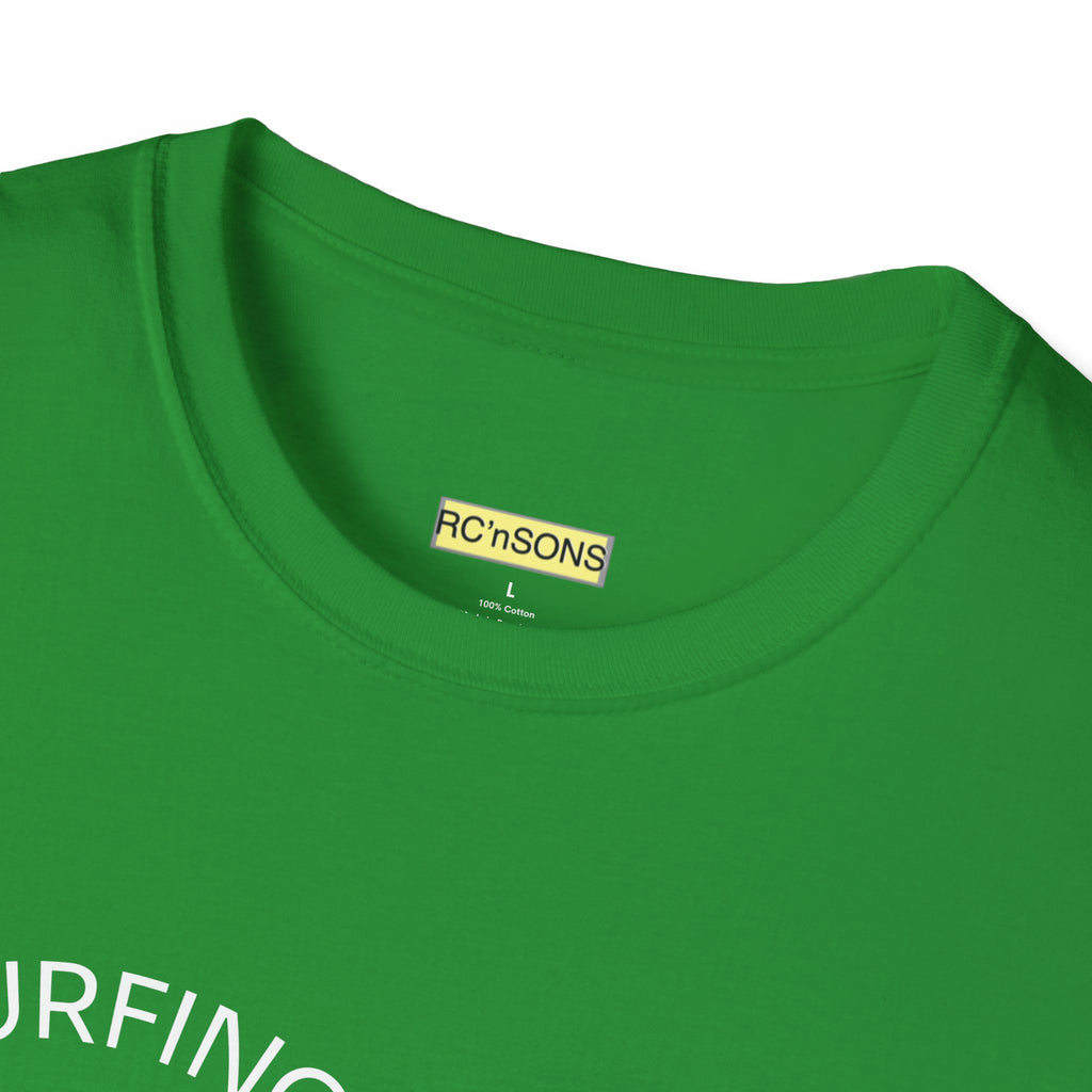 Surfing the Wave Unisex Softstyle T-Shirt, Beachwear, Summer Apparel, Gift for Surfers, Casual Tee, Surfing Theme Shirt