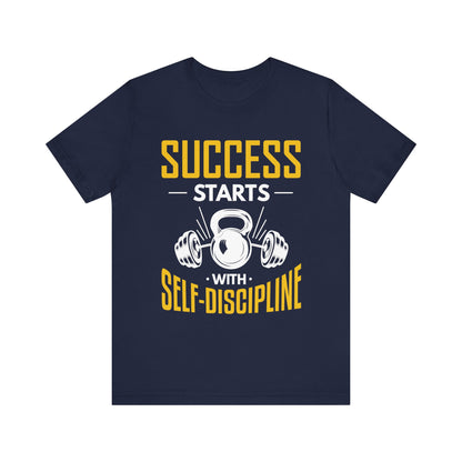 Le succès commence par le tee-shirt unisexe d’autodiscipline 