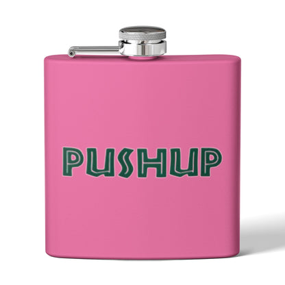 Personalized 6oz Stainless Steel Flask - Pushup Design