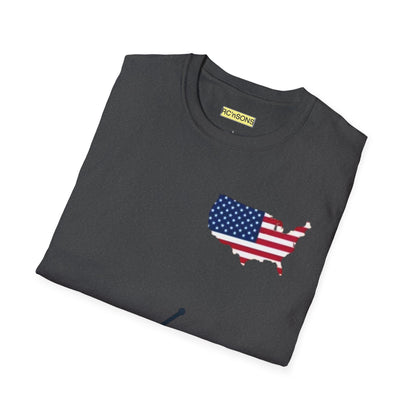 American Flag Tee - Unisex Softstyle T-Shirt for Patriotic Celebrations, 4th of July, Veterans Day, Casualwear, Gift Idea