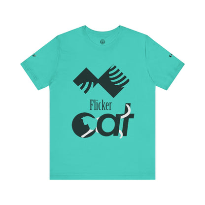 Flicker Cat Graphic Tee - Unisex Jersey Short Sleeve T-Shirt for Cat Lovers