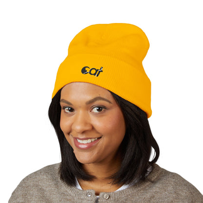Beanie Hat Cat Design Embroidery
