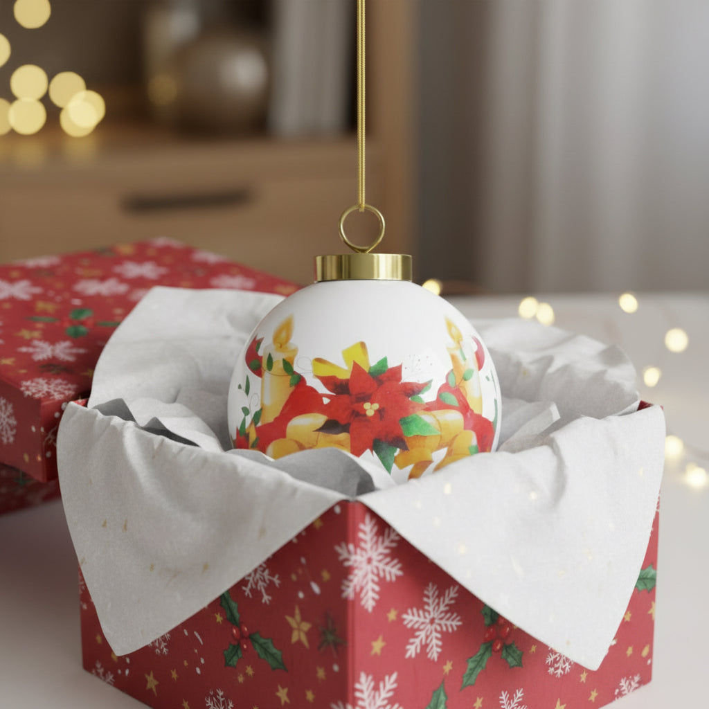 Christmas Ball Ornament - Happy Holidays Printify