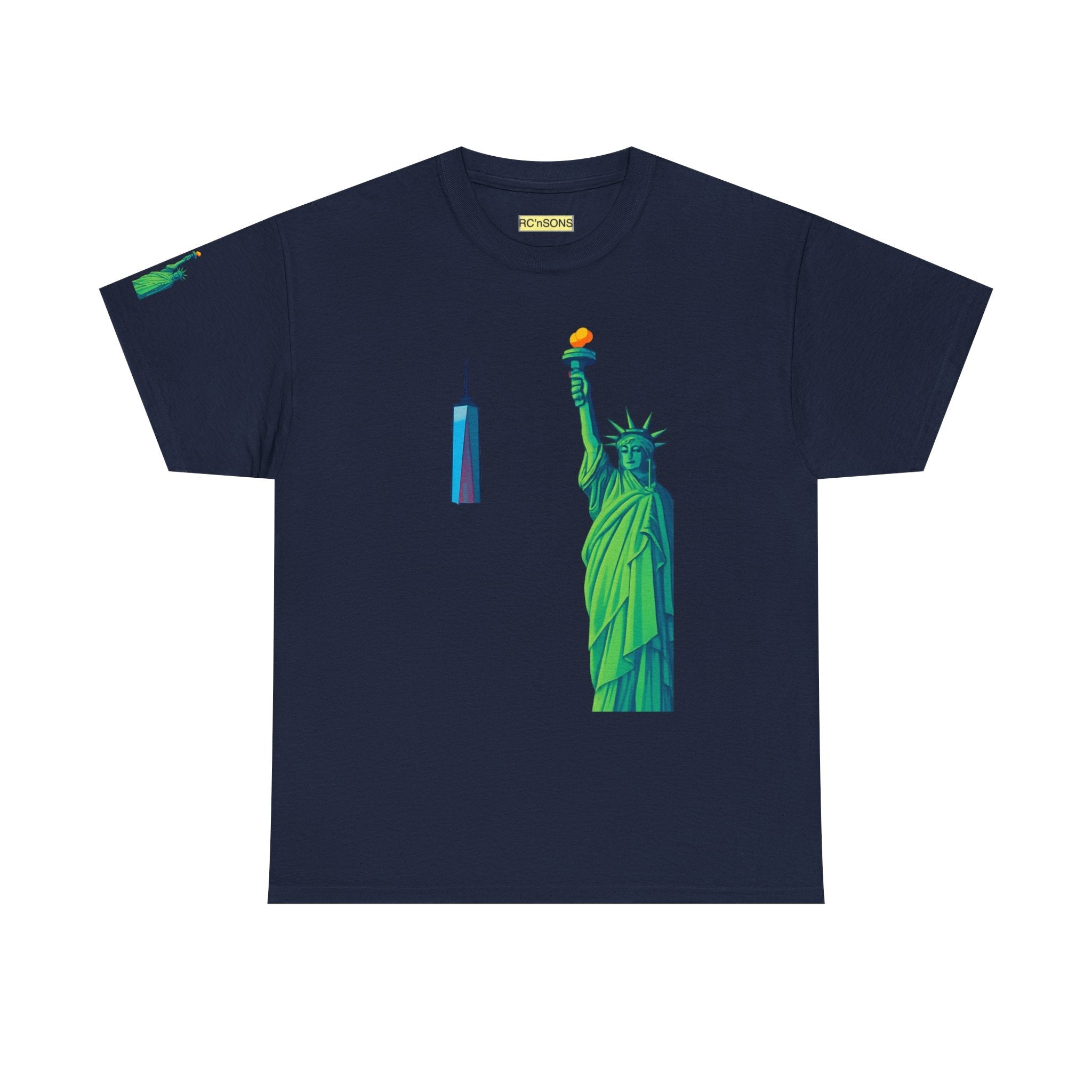 Statue of Liberty Tee, Unisex Heavy Cotton Tee, Graphic T-Shirt, Vintage Style Shirt, Gift for Freedom Lovers, New York Pride Printify