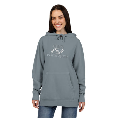 Embroidered Pigment-Dyed Hoodie - Eyes Wide Open Design Printify