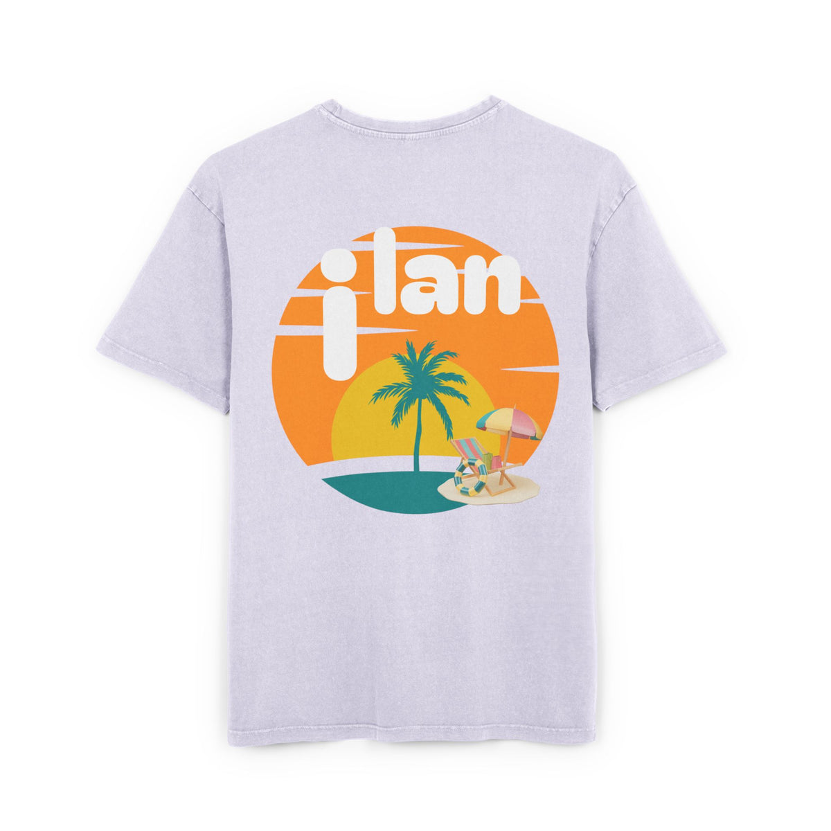 Oversize Tee Acid Washed Men's Graphic T-Shirt 'i lan'