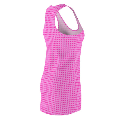 Chic Pink Racerback Dress, Summer Dress, Casual Wear
