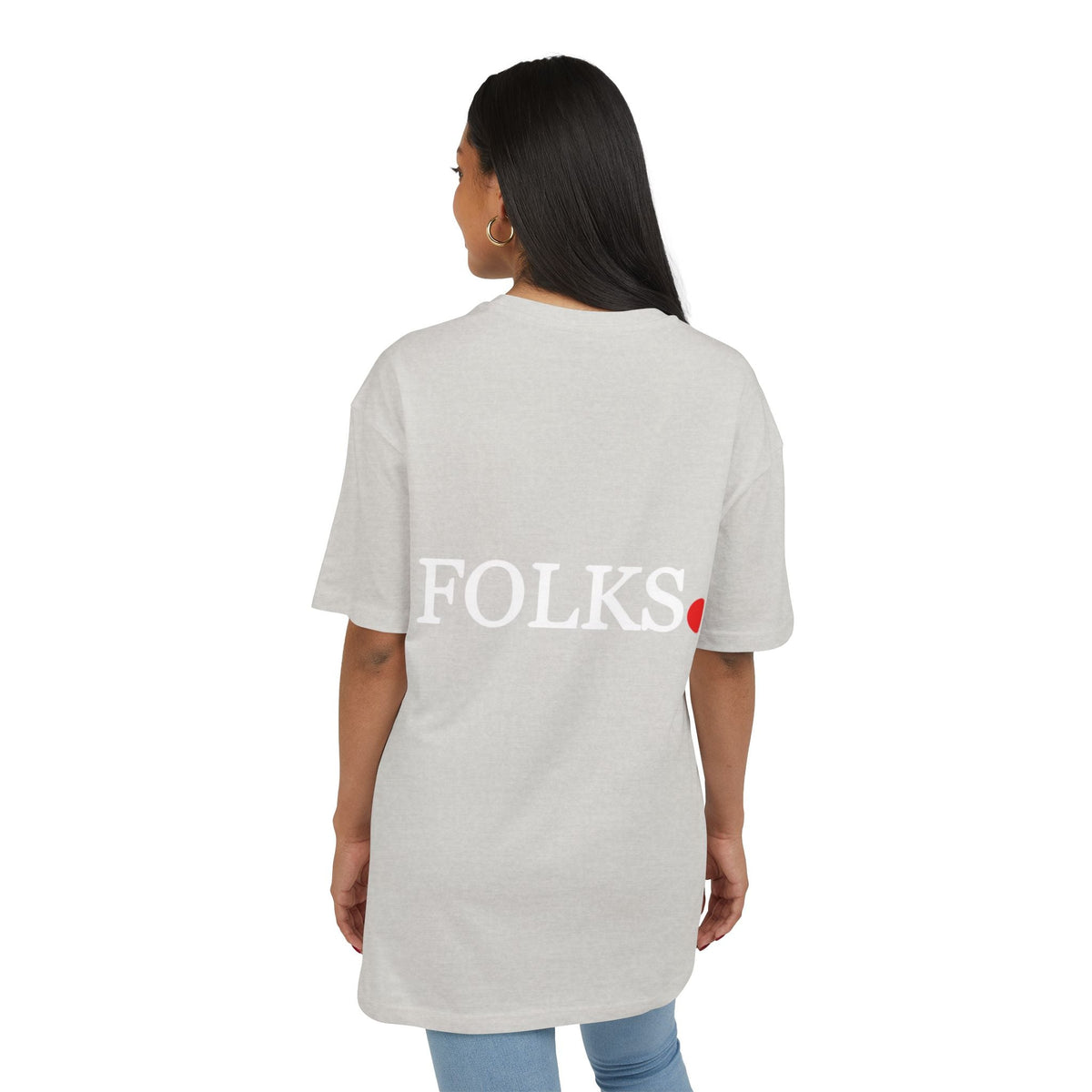 Oversized Tee with Bold Red Dot, Everyday Tee Printify