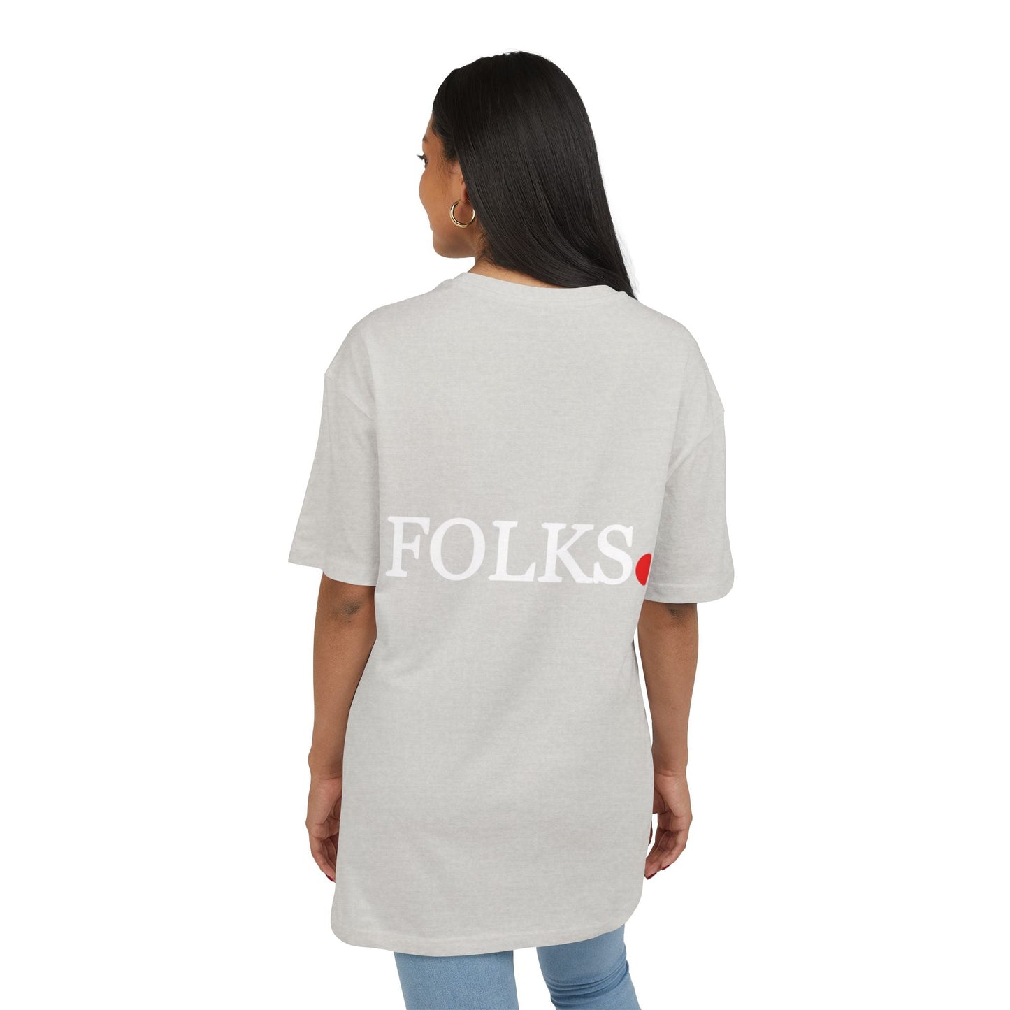Oversized Tee with Bold Red Dot, Everyday Tee Printify