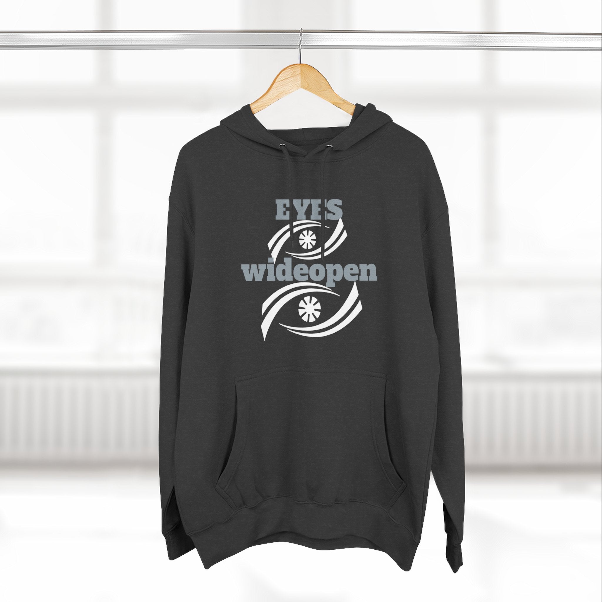 Fleece Hoodie, Cozy Warmth, Casual Style, Perfect for All Seasons, Gift for Friends, EYES wideopen Design