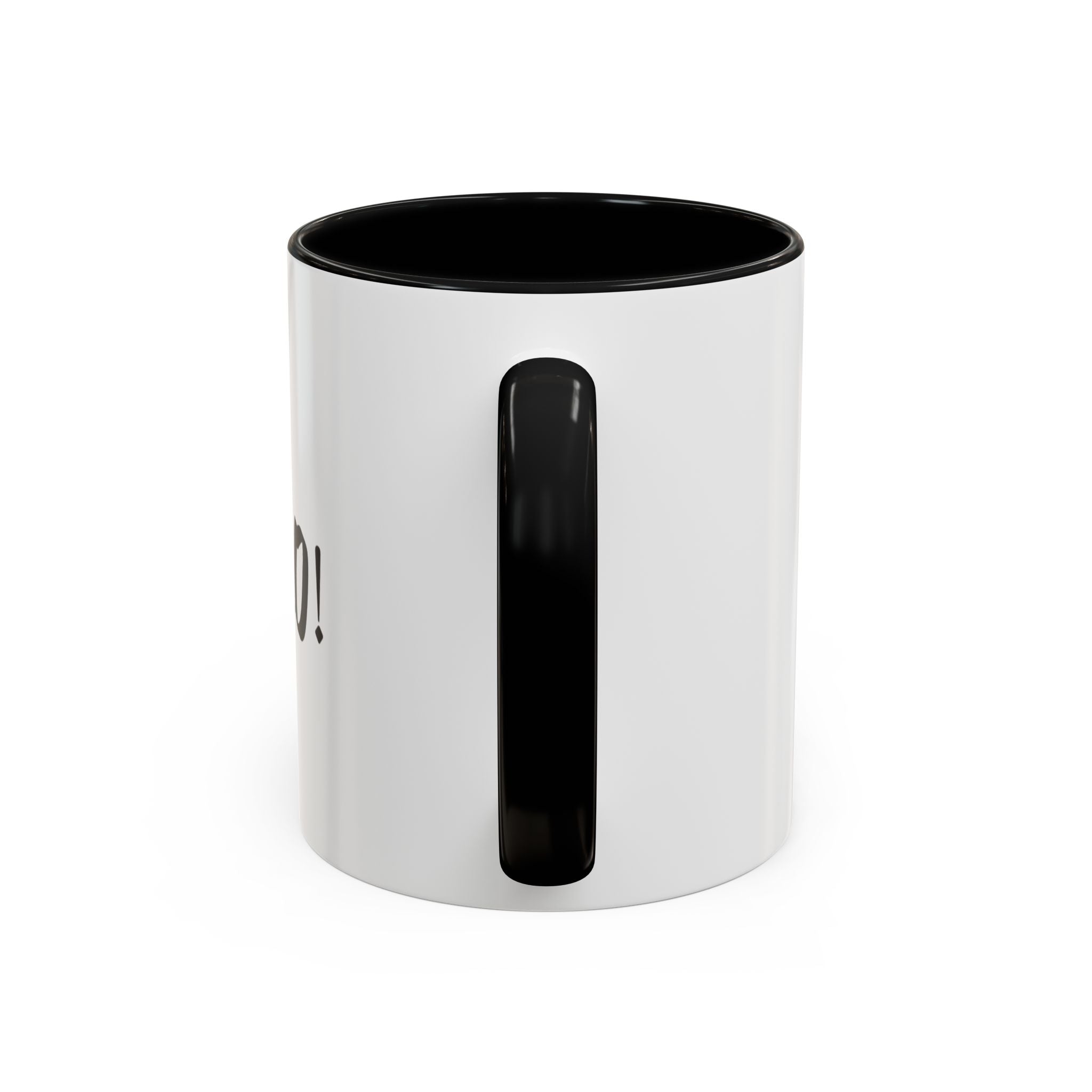 Hello! Accent Coffee Mug - Stylish 11oz & 15oz Black Handle Cup for Coffee Lovers