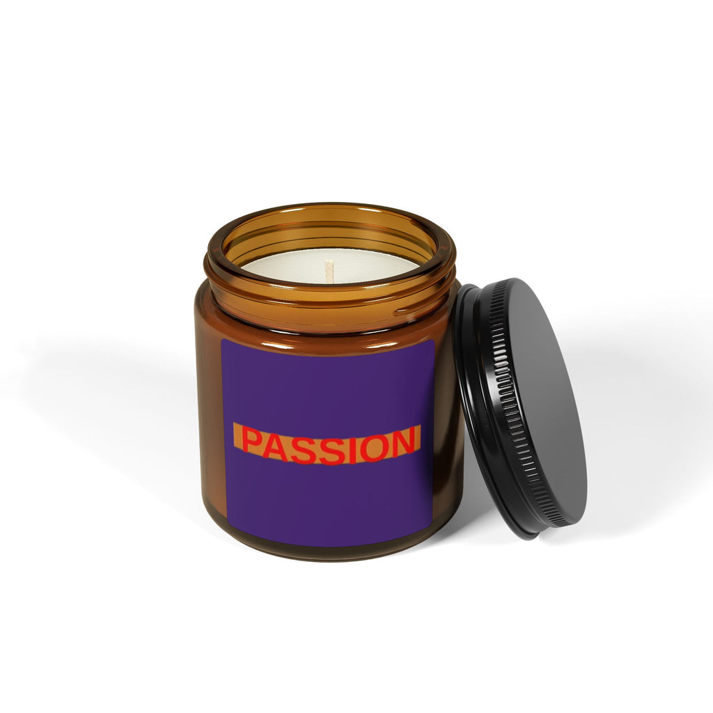Passion Scented Soy Candle (Multi-Size, Amber Jar) Home