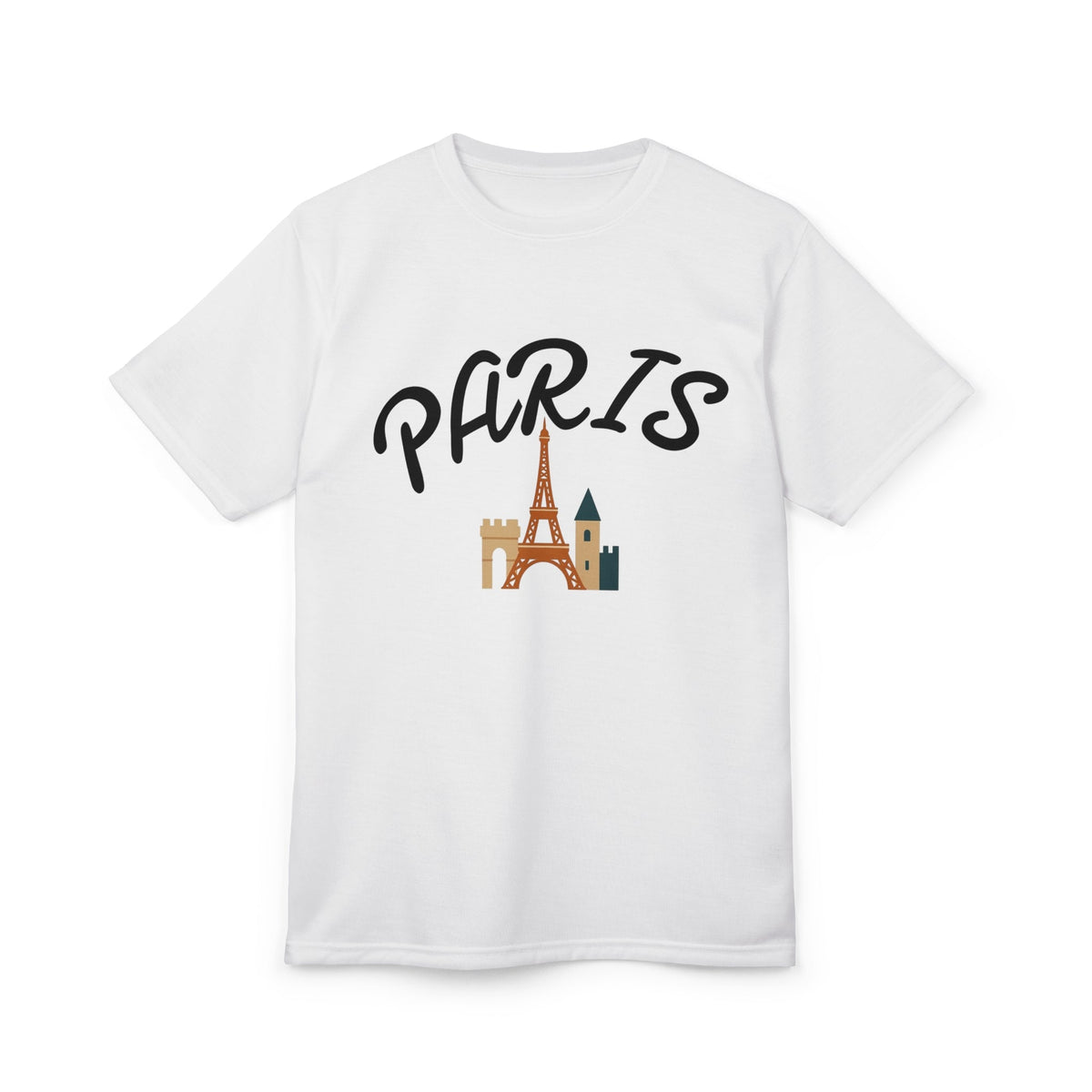 Paris Graphic Tee, Unisex AOP T-Shirt, Eiffel Tower Shirt, Travel Tee, Gifts for Paris Lovers, Summer Fashion, Wanderlust Outfit Printify