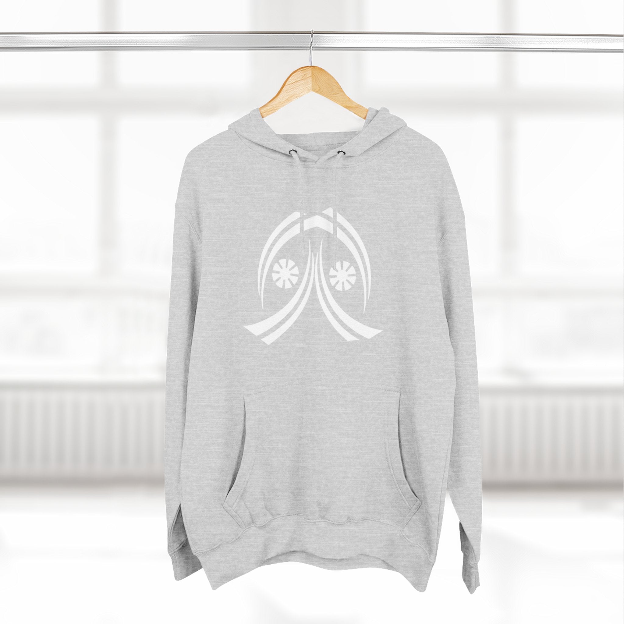 Cozy Three-Panel Fleece Hoodie, Perfect for Fall, Streetwear, Casual Outfits, Gift for Him/Her, Unique Layering Piece Printify
