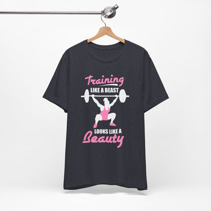 S’entraîner comme une bête ressemble à un tee-shirt unisexe de beauté 