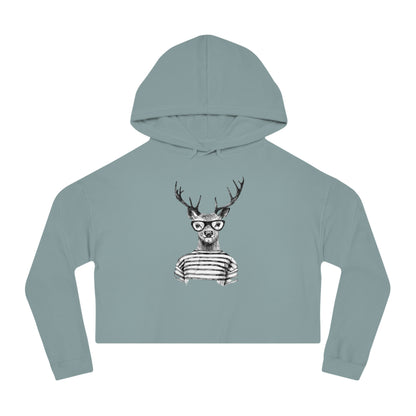 Rain Deer Cropped Hooded Sweatshirt