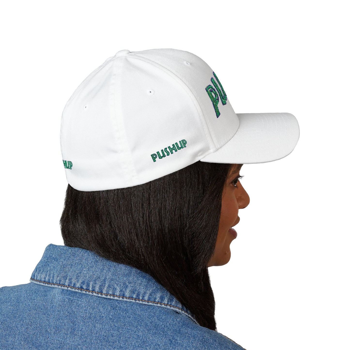 Motivational Embroidered Cap - 'PUSHUP' Structured Hat