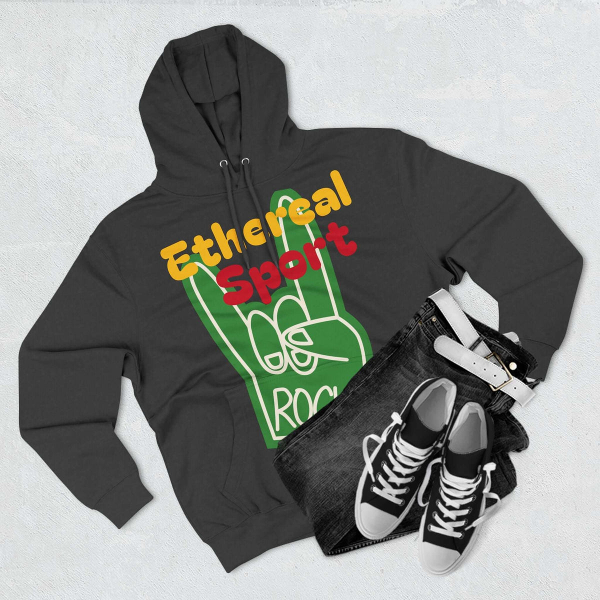 Fleece Hoodie - Ethereal Sport Rock Design