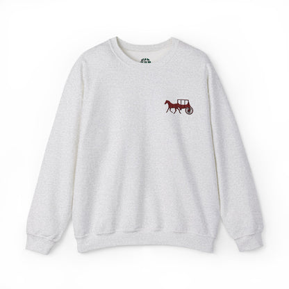 Rustic Horse & Buggy Crewneck Sweatshirt - Cozy Unisex Pullover for Barn Lovers