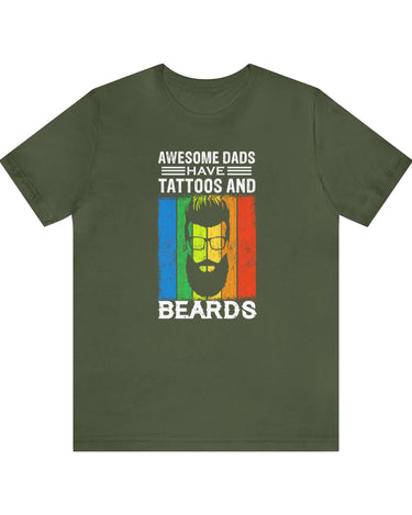 Awesome Dads Have Tattoos And Beards Unisex Tee - RC’nSONS