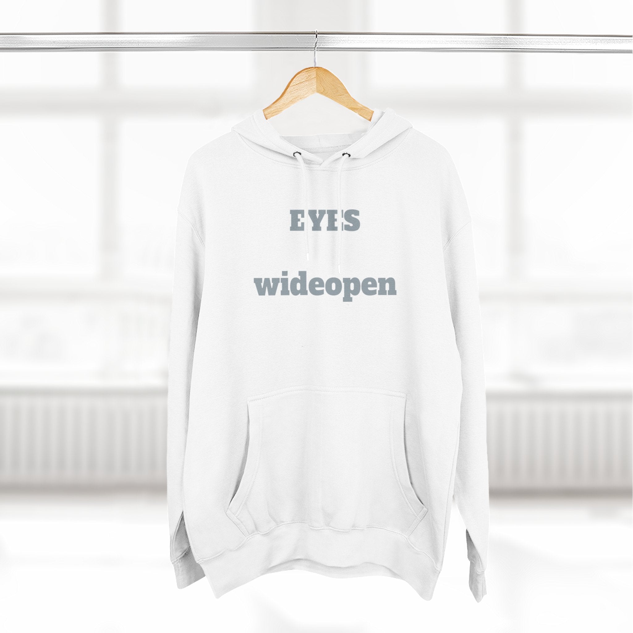 Fleece Hoodie, Cozy Warmth, Casual Style, Perfect for All Seasons, Gift for Friends, EYES wideopen Design