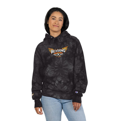 Tie-Dye Embroidered Hoodie — Roosters Wing Logo